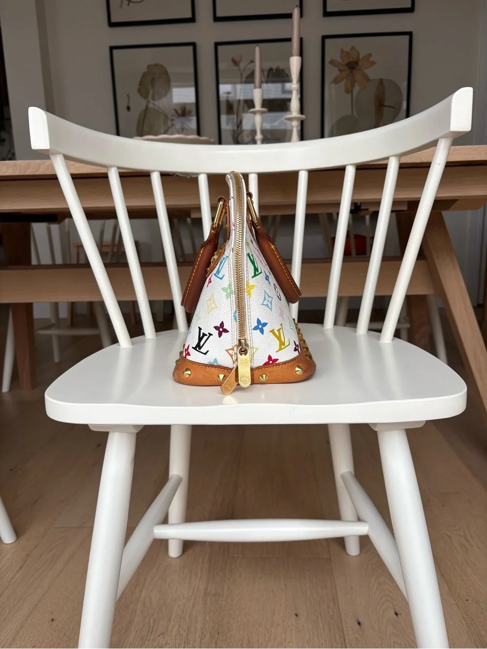 Authentic Louis Vuitton x Takashi Murakami White Multicolor Alma PM Bag 2003 - Picture 3 of 10